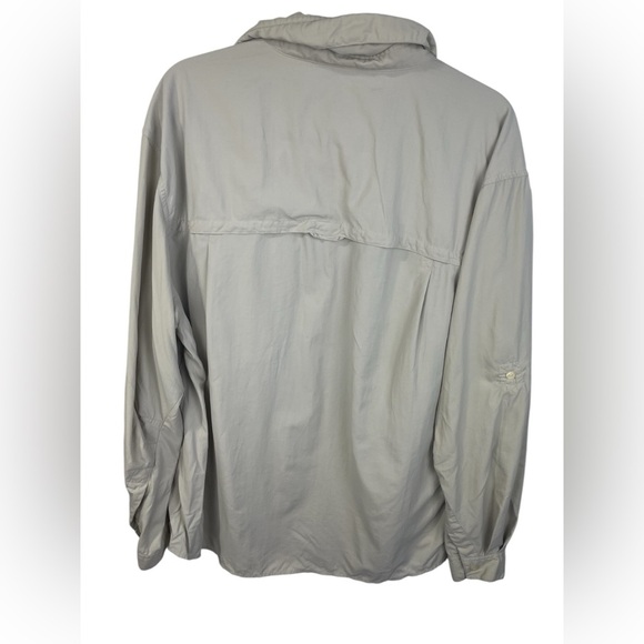 REI Beige Long Sleeve Vented Fishing Button Down Shirt Large Men’s GUc - Picture 2 of 16